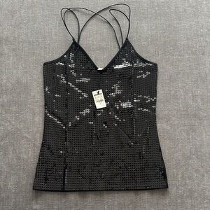 Express Black Sequin Camisole